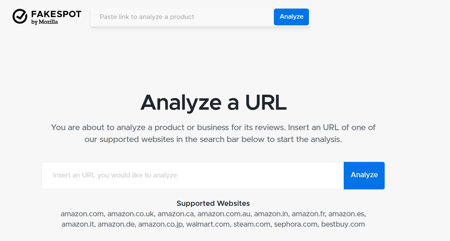 Fakespot, especializado en la detección de reseñas fraudulentas, pone su mayor énfasis en sitios de compras como Amazon, BestBuy y Sephora.