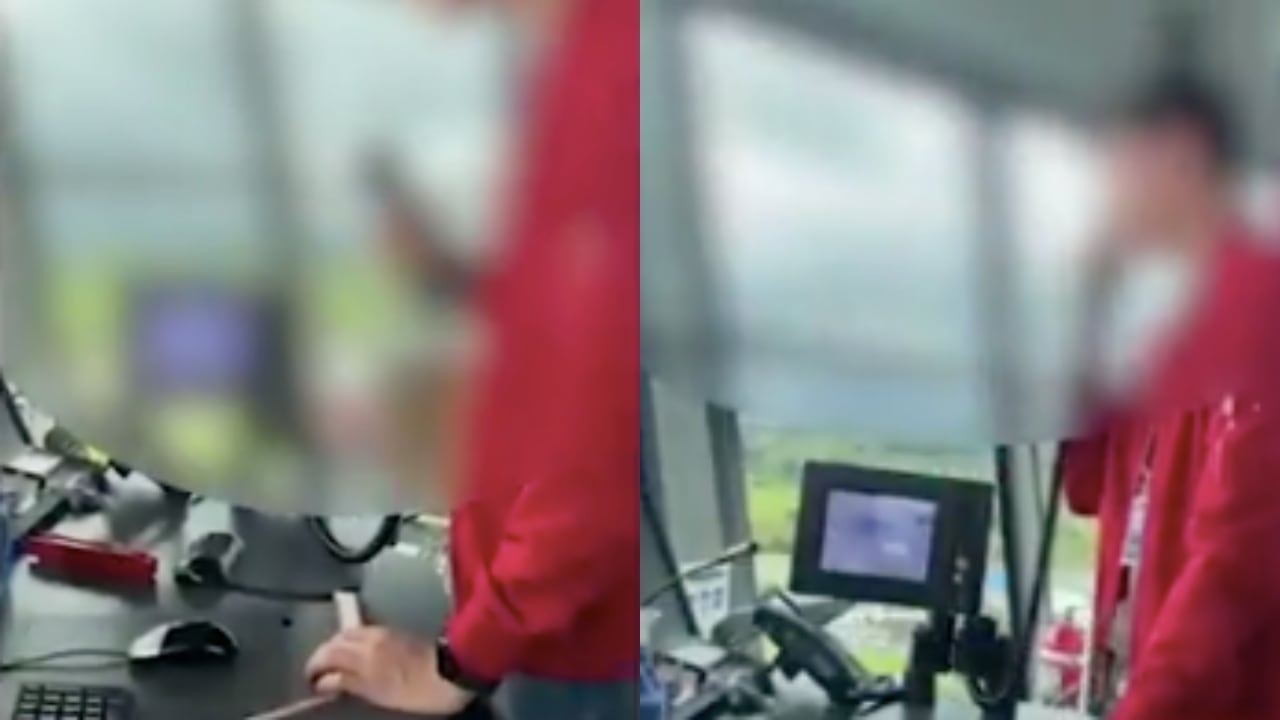 Joven en la torre del aeropuerto El Dorado