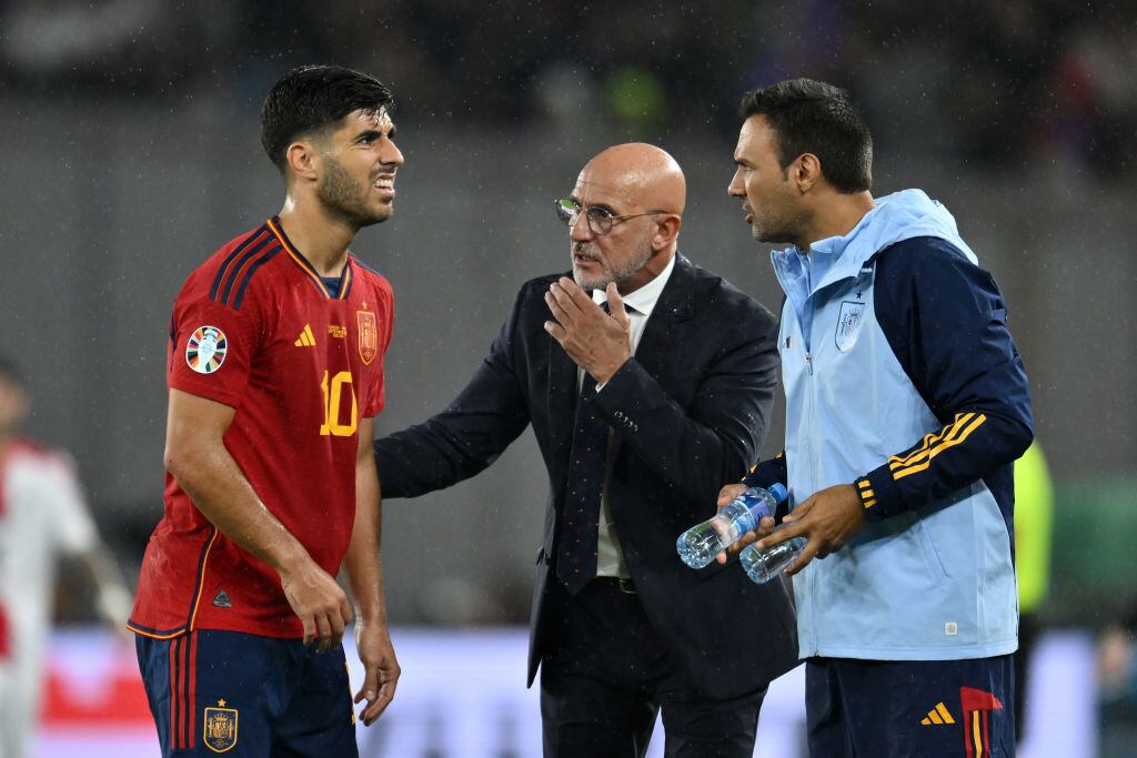 Luis De La Fuente, técnico de España, y Marco Asensio.