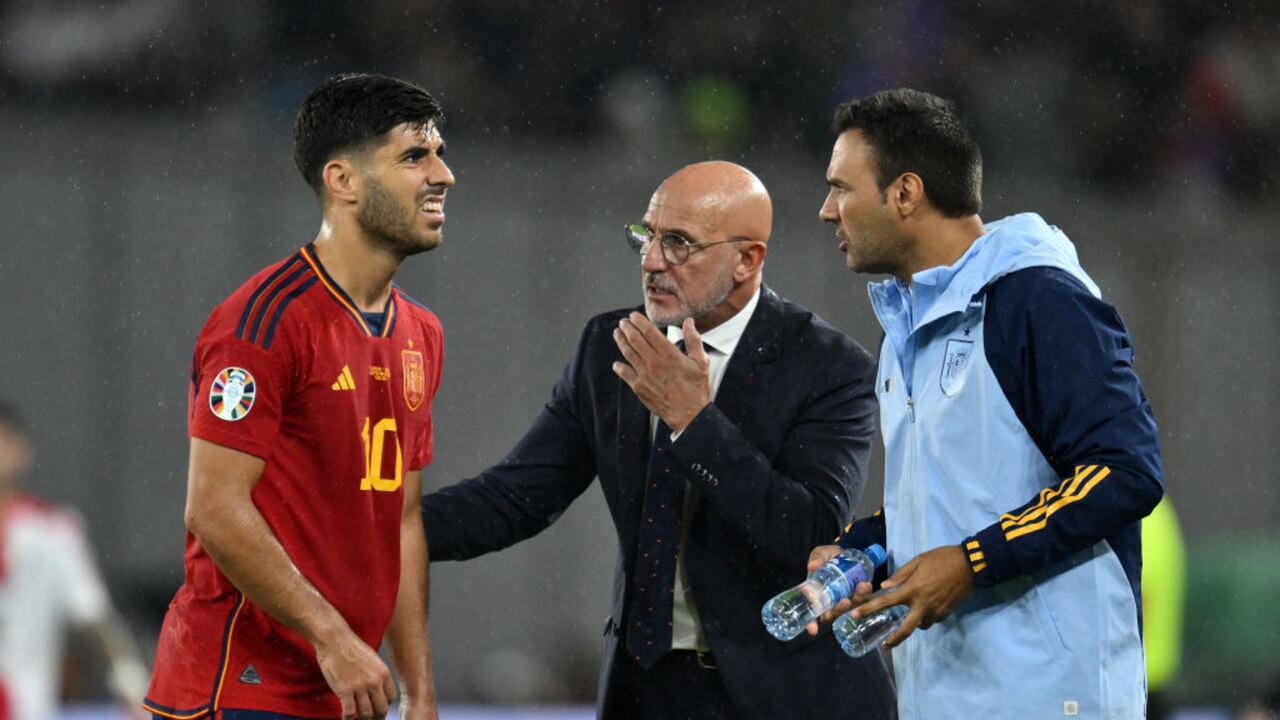 Luis De La Fuente, técnico de España, y Marco Asensio.