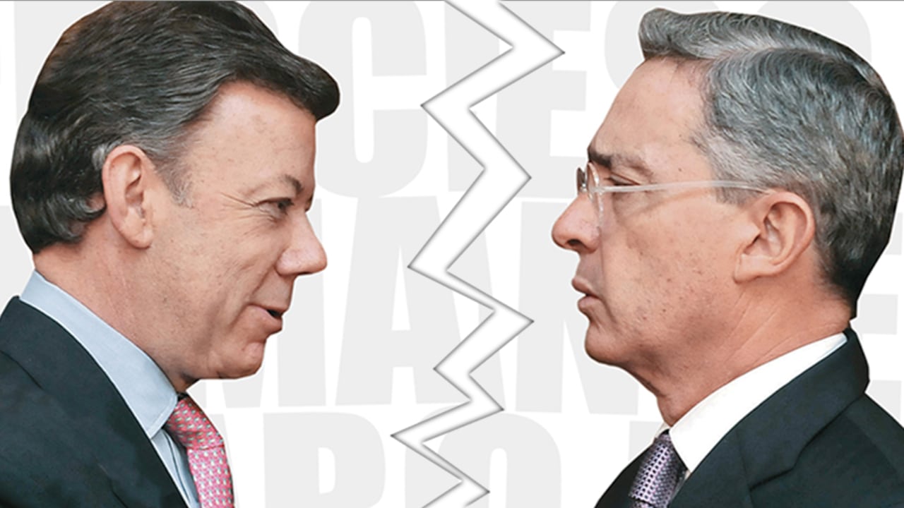 Juan Manuel Santos y Álvaro Uribe Velez