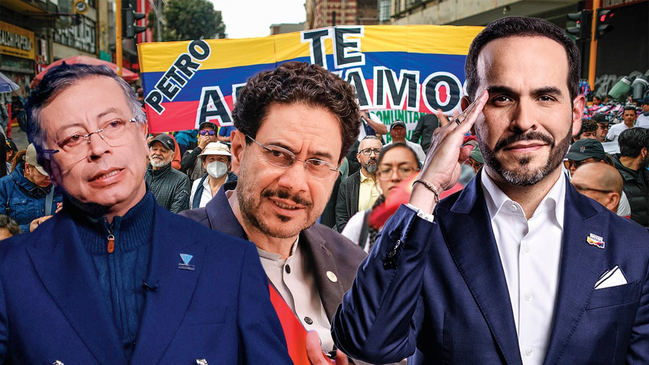 Gustavo Petro, Iván Cepeda y Abelardo De La Espriella. Presidente, candidato presidencial y presidente electo.