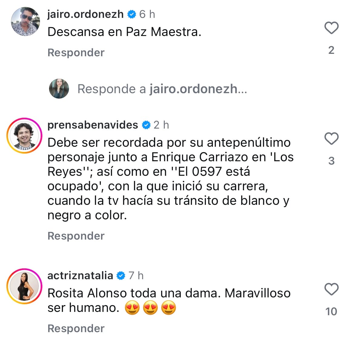 Famosos se despidieron de la fallecida actriz.