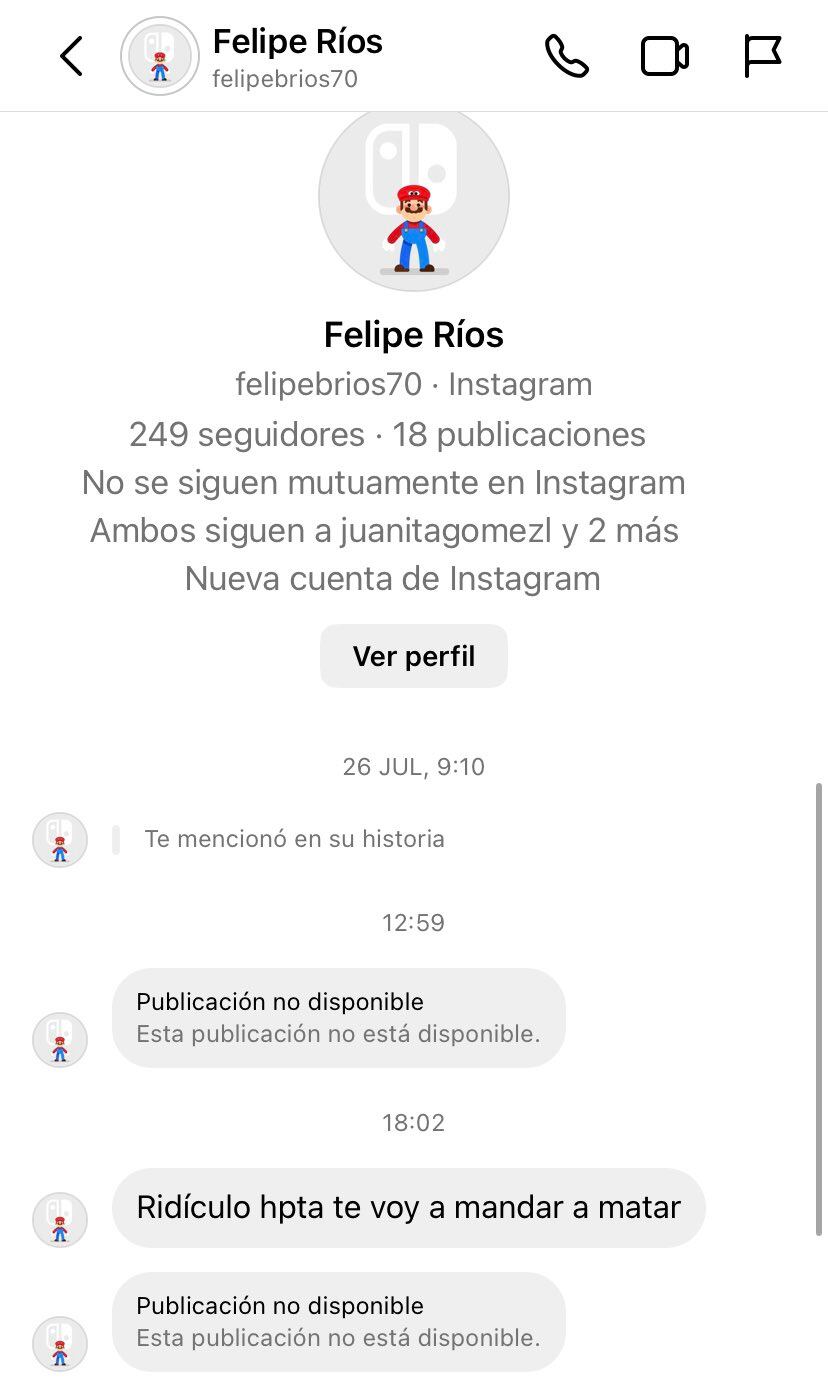 Las amenazas fueron publicadas por el abogado en redes sociales. Foto: Twitter @Danielbricen