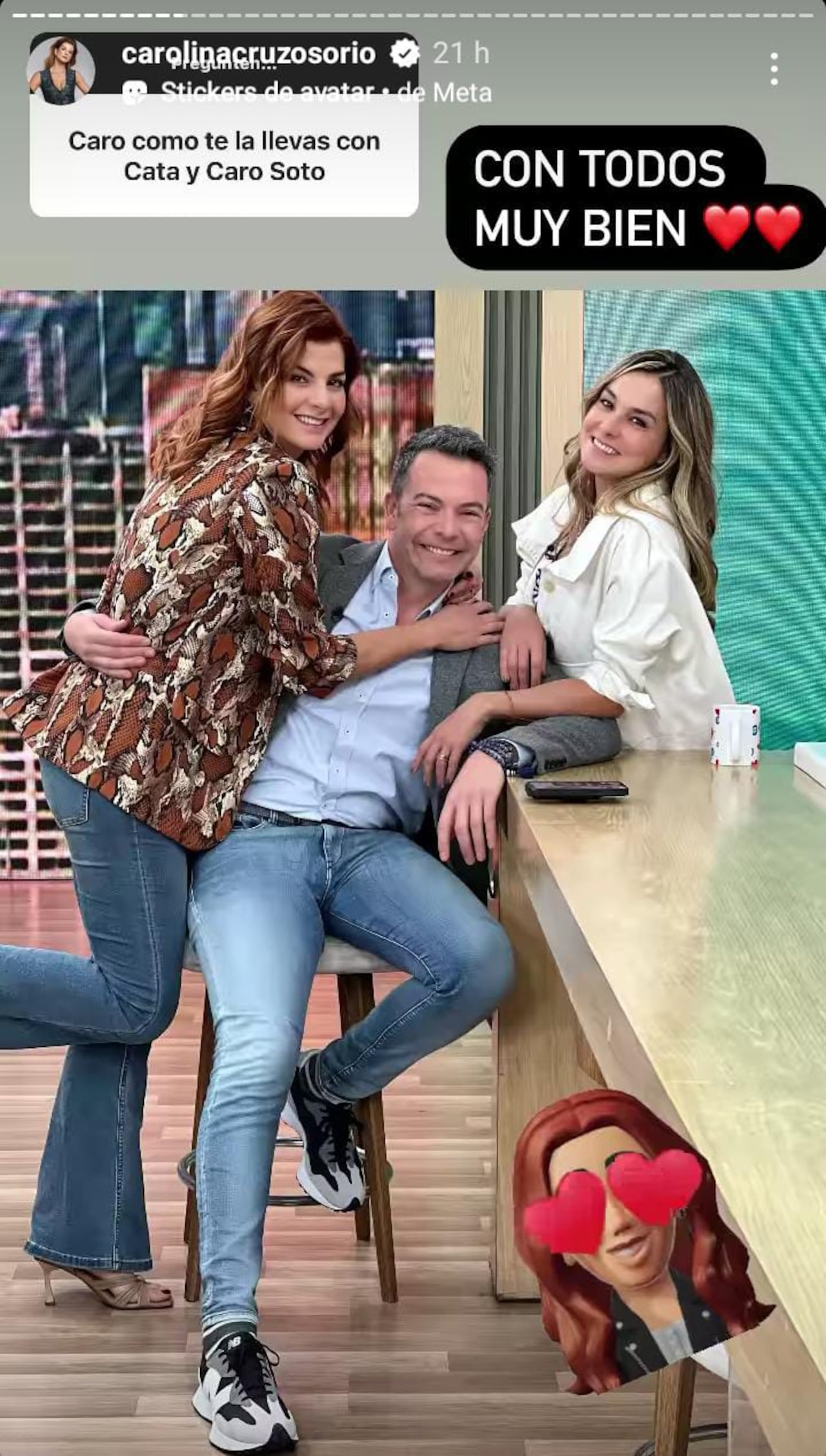 Carolina Cruz, Iván Lalinde y Catalina Gómez