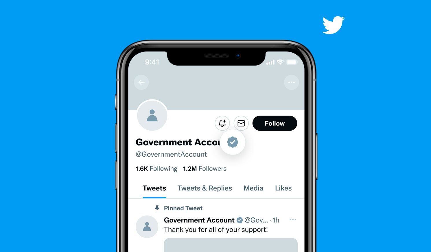 Twitter lanza una insignia gris para verificar cuentas gubernamentales.