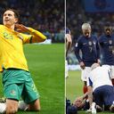 En la misma jugada del gol, salió lesionado Lucas Hernández