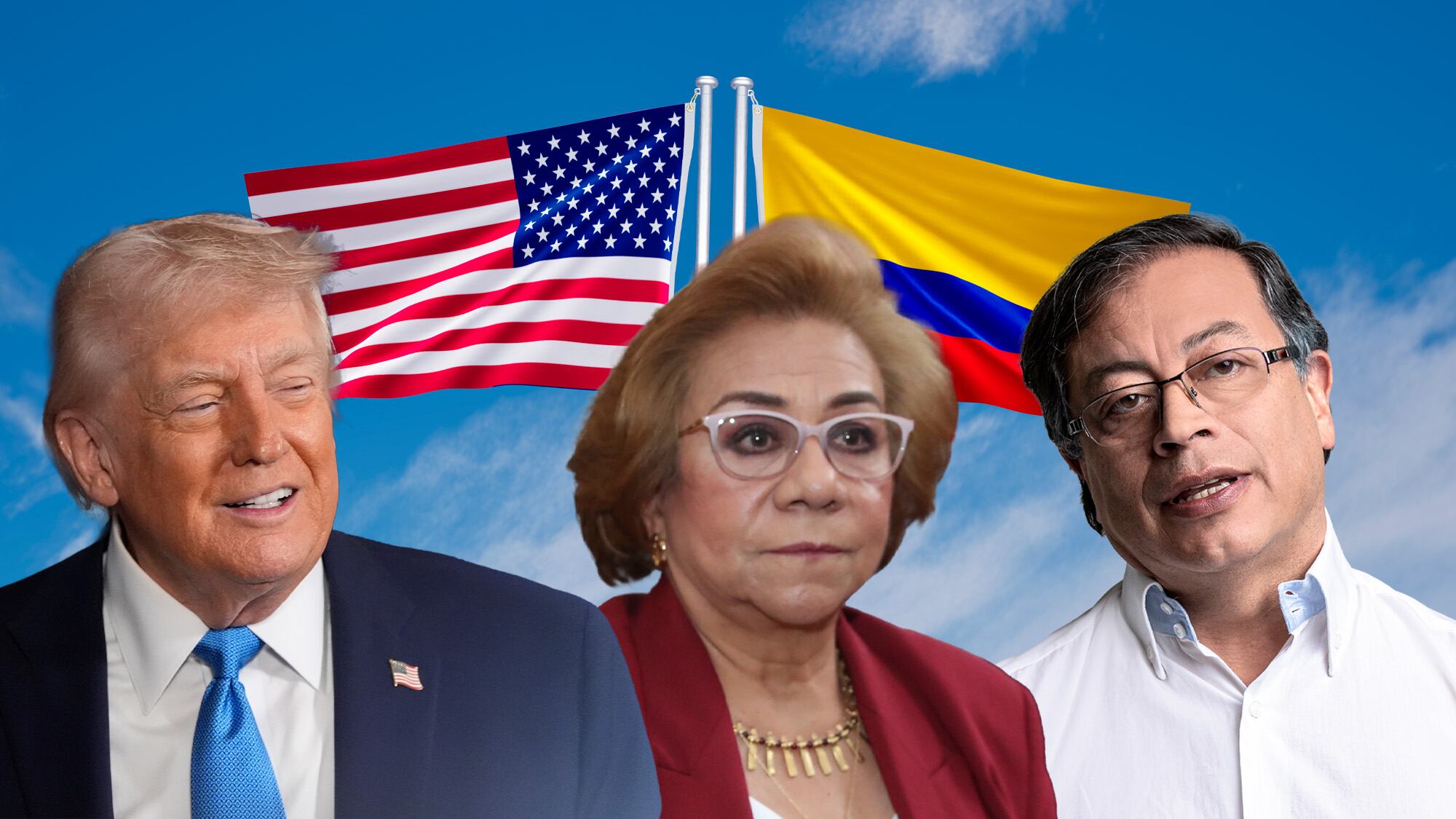 Presidente Donald Trump, Canciller Rosa Villavicencio, Presidente Gustavo Petro.