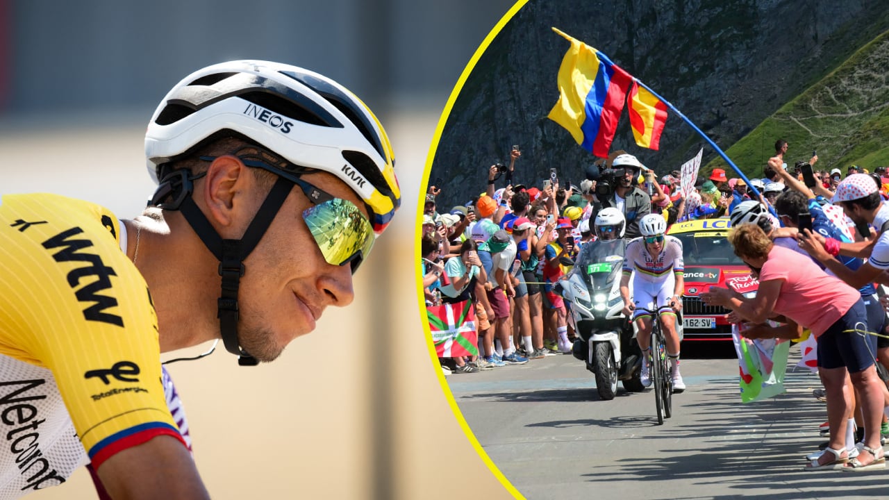 Egan Bernal aguantó lo que pudo en el Tourmalet, tras el fuerte ataque de Tadej Pogačar.
