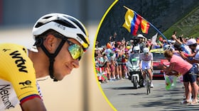 Egan Bernal aguantó lo que pudo en el Tourmalet, tras el fuerte ataque de Tadej Pogačar