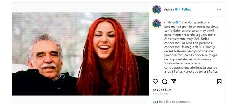 Shakira y Gabriel García Márquez en medio de una entrevista