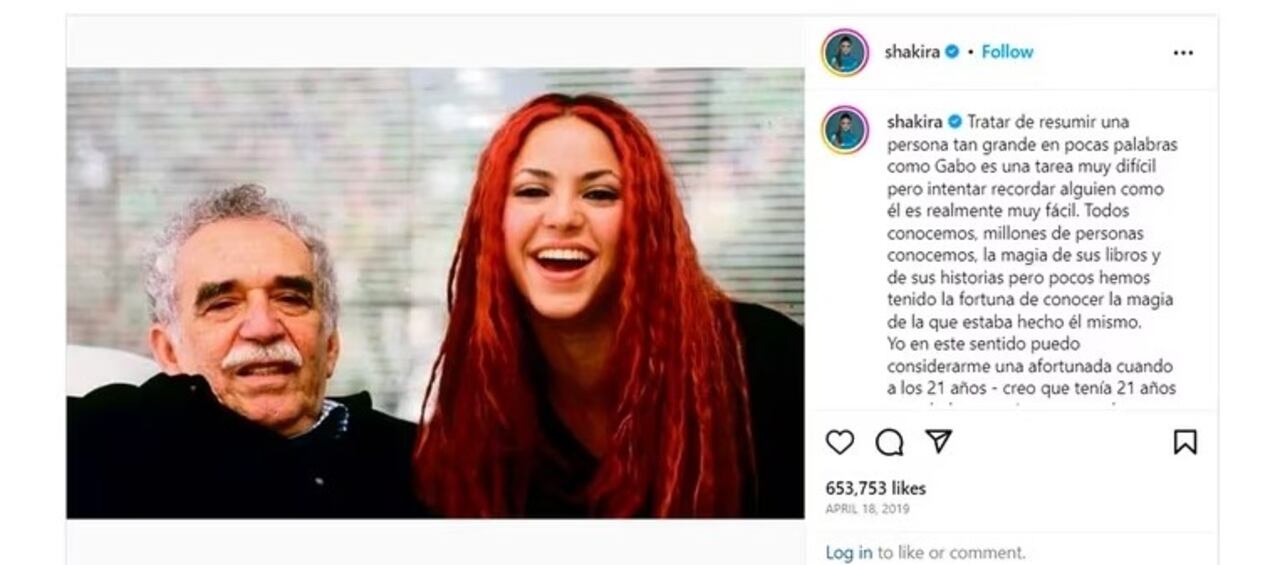 Shakira y Gabriel García Márquez en medio de una entrevista