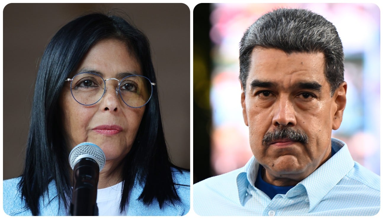 Delcy Rodríguez y Nicolás Maduro