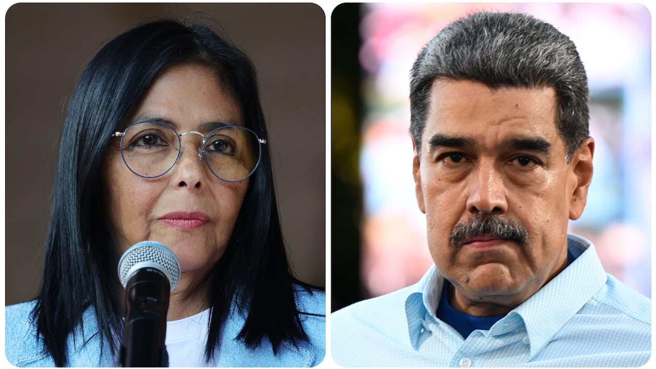 Delcy Rodríguez y Nicolás Maduro.
