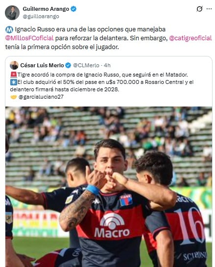 Pantallazo X: @guilloarango