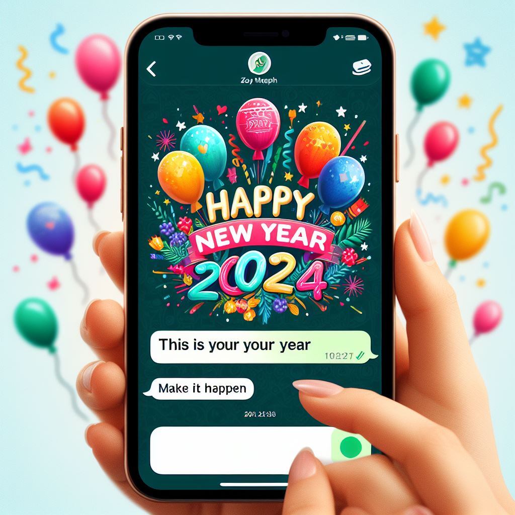 Mensaje de Año Nuevo vía WhatsApp. Imagen de referencia.