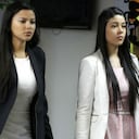 Laura Moreno (izq.) y Jessy Quintero (der.), acusadas en el caso Colmenares en la audiencia del 23 de abril de 2013.