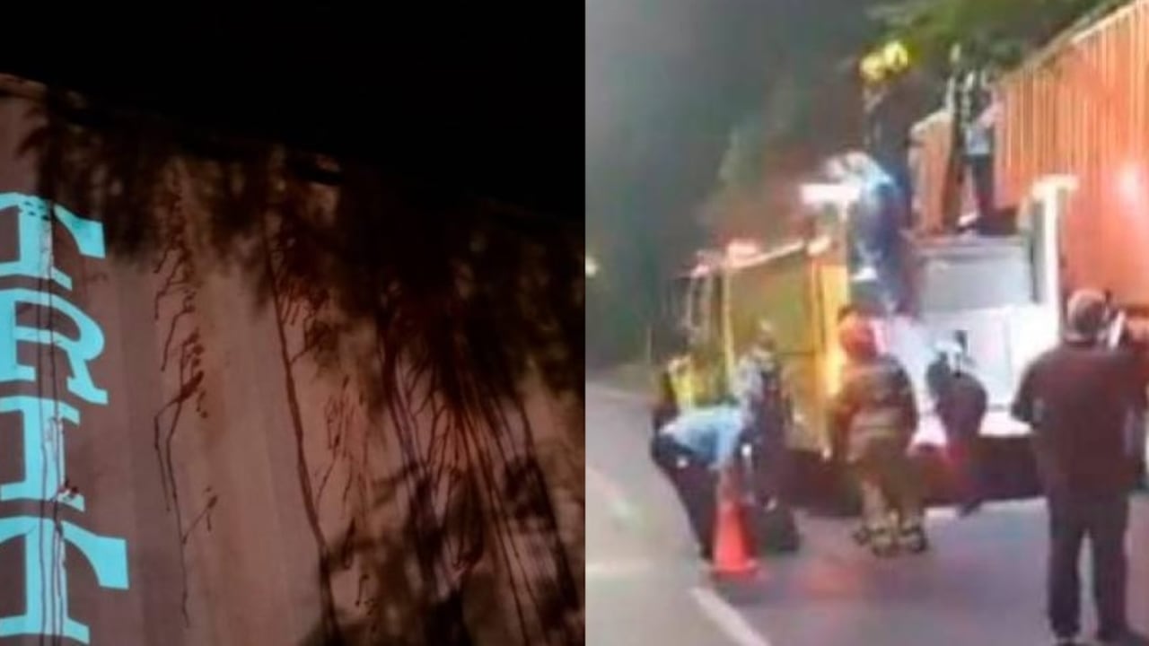 Dos personas fueron encontradas muertas sobre el contenedor de una tractomula