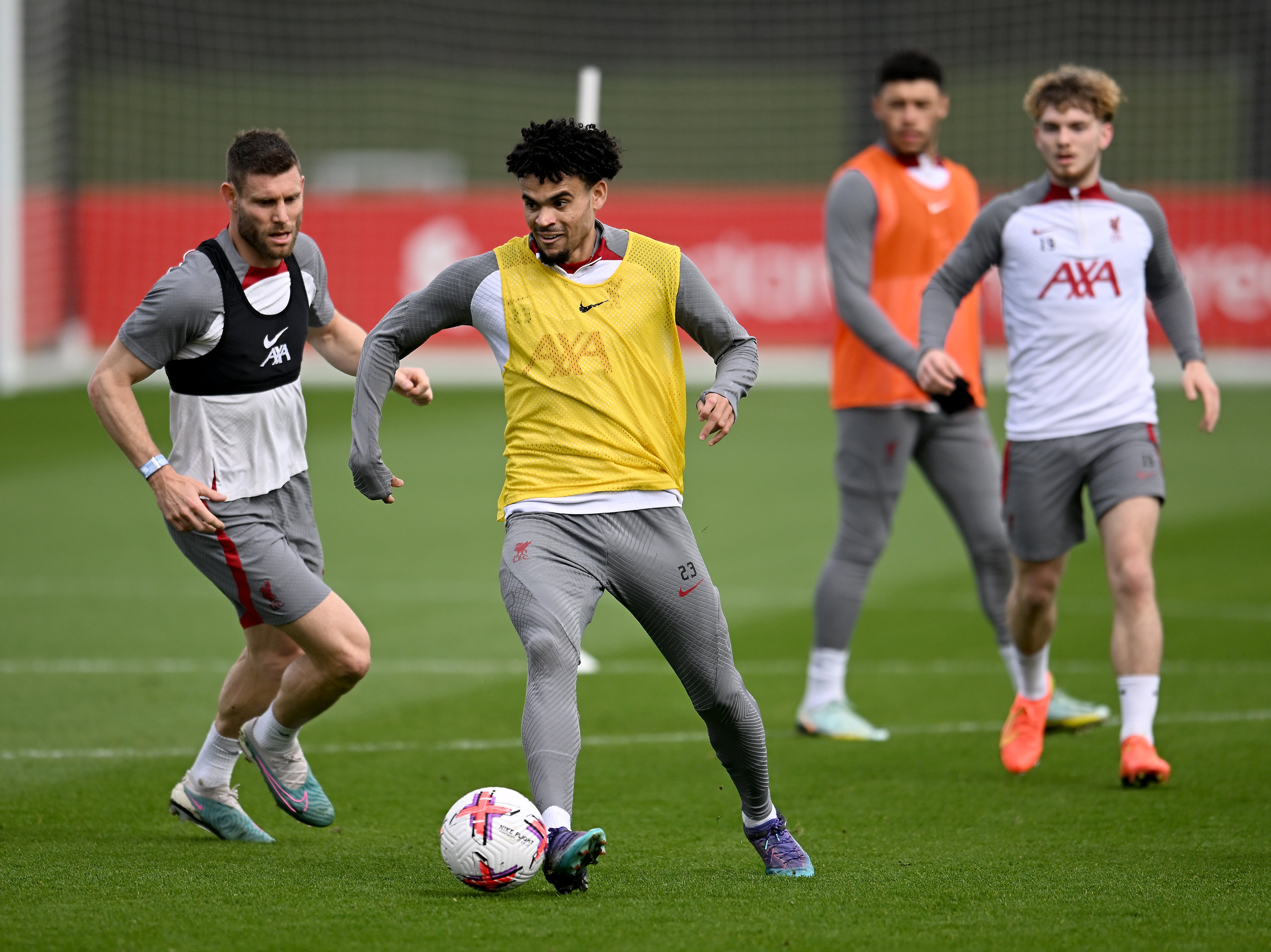 Luis Díaz en su regreso a entrenamientos con Liverpool