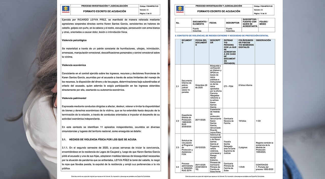 El ente acusador calificó la situación de la víctima, Karen Santos García, bajo un dictamen de "riesgo mortal extremo" tras documentar reiterados episodios de agresiones físicas, psicológicas y verbales.