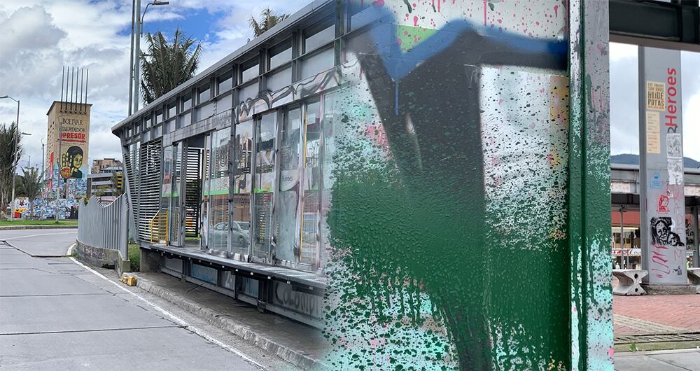 La estación de Transmilenio de Los Héroes ha sido vandalizada en varias ocasiones y uno de sus vagones tuvo que ser clausurado por los daños. Se estima que la reparación costará 151 millones de pesos.