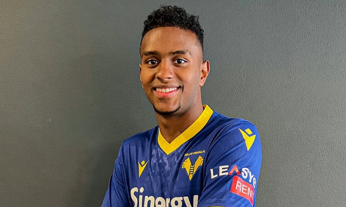 Juan David Cabal, nuevo jugador del Hellas Verona. Foto: Twitter oficial Hellas Verona (@HellasVeronaFC)