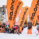 Bogotá. 12 de junio de 2024. Miembros de Fecode entraron en paro nacional para manifestar su inconformidad ante la ley estatutaria que ha sido aprobada en el congreso de la republica. (Colprensa - Mariano Vimos)