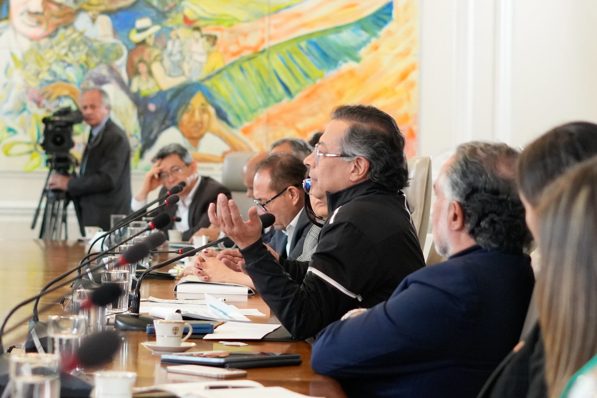 El presidente, Gustavo Petro, en el consejo de ministros del 25 de marzo de 2025 en la Casa de Nariño, en Bogotá