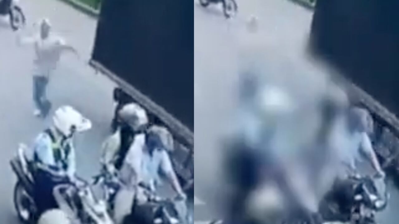 Momento del ataque al guarda de tránsito