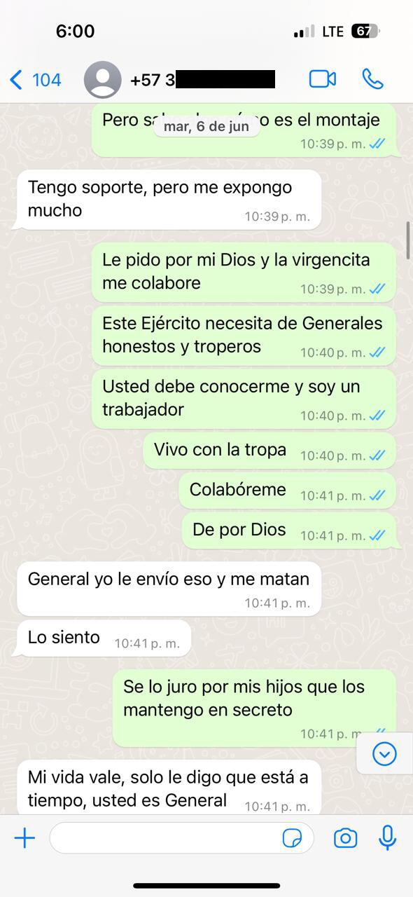 General ( r ). John Jairo Rojas. Chats WhatsApp
