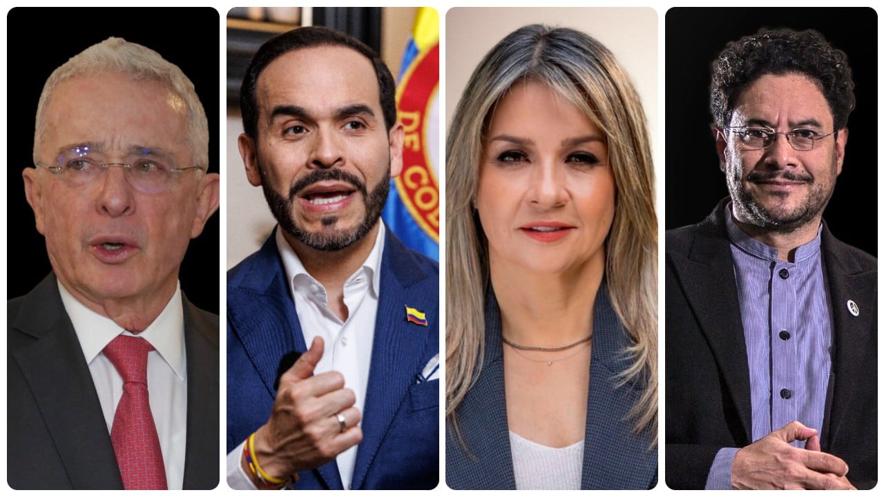 Álvaro Uribe, Abelardo de la Espriella, Vicky Dávila e Iván Cepeda.