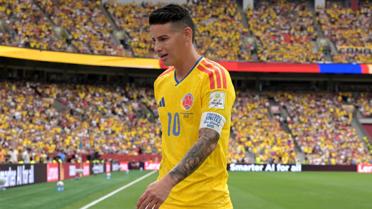 Imagen de James Rodríguez jugando el Mundial 2026 con la Selección Colombia.