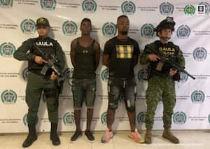 Los dos capturados por el secuestro del menor fueron dejados a disposición de un juez, quien dictó su sentencia. Foto: Fiscalía General de la Nación