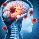 Henipavirus - Imagen de referencia sobre el daño al sistema neurológico