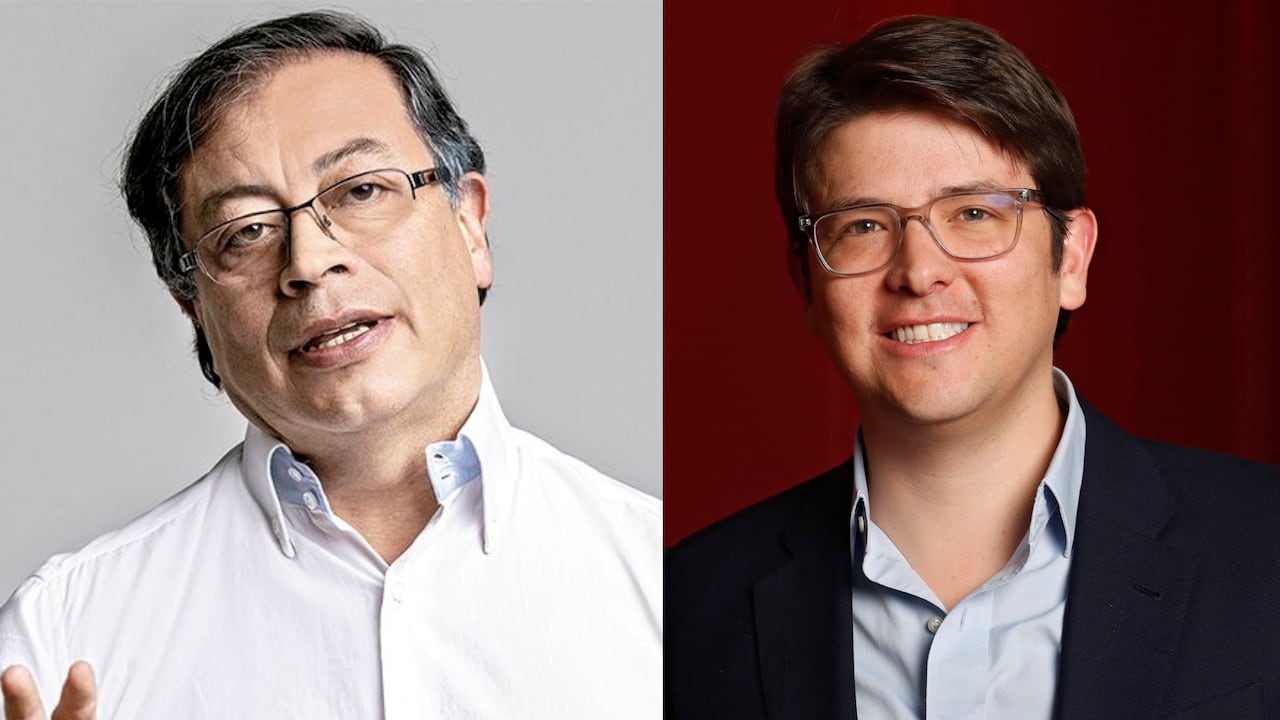 El presidente Gustavo Petro y el senador Miguel Uribe.
