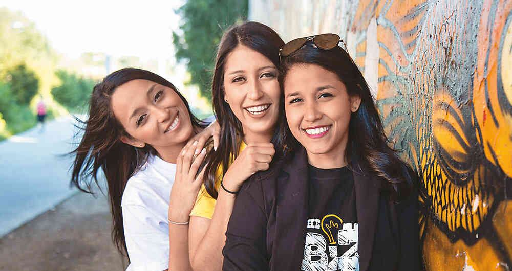 Karen, Daniela y Stephanie Carvajalino.