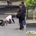 Imágenes del momento en el que el ladrón es detenido por la comunidad.