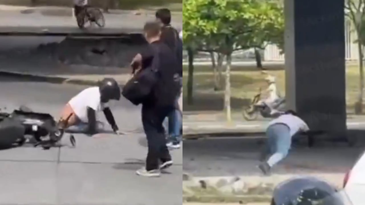 Imágenes del momento en el que el ladrón es detenido por la comunidad.