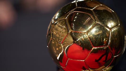 PARIS, FRANCE - SEPTEMBER 22: Ball D´or trophy attends the 69th Ballon D'Or Photocall at Theatre Du Chatelet on September 22, 2025 in Paris, France. (Photo by Jose Breton/Pics Action/NurPhoto via Getty Images)