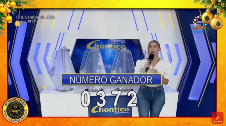 Lotería Chontico: resultados del sorteo 7917 del 17 de diciembre de 2024