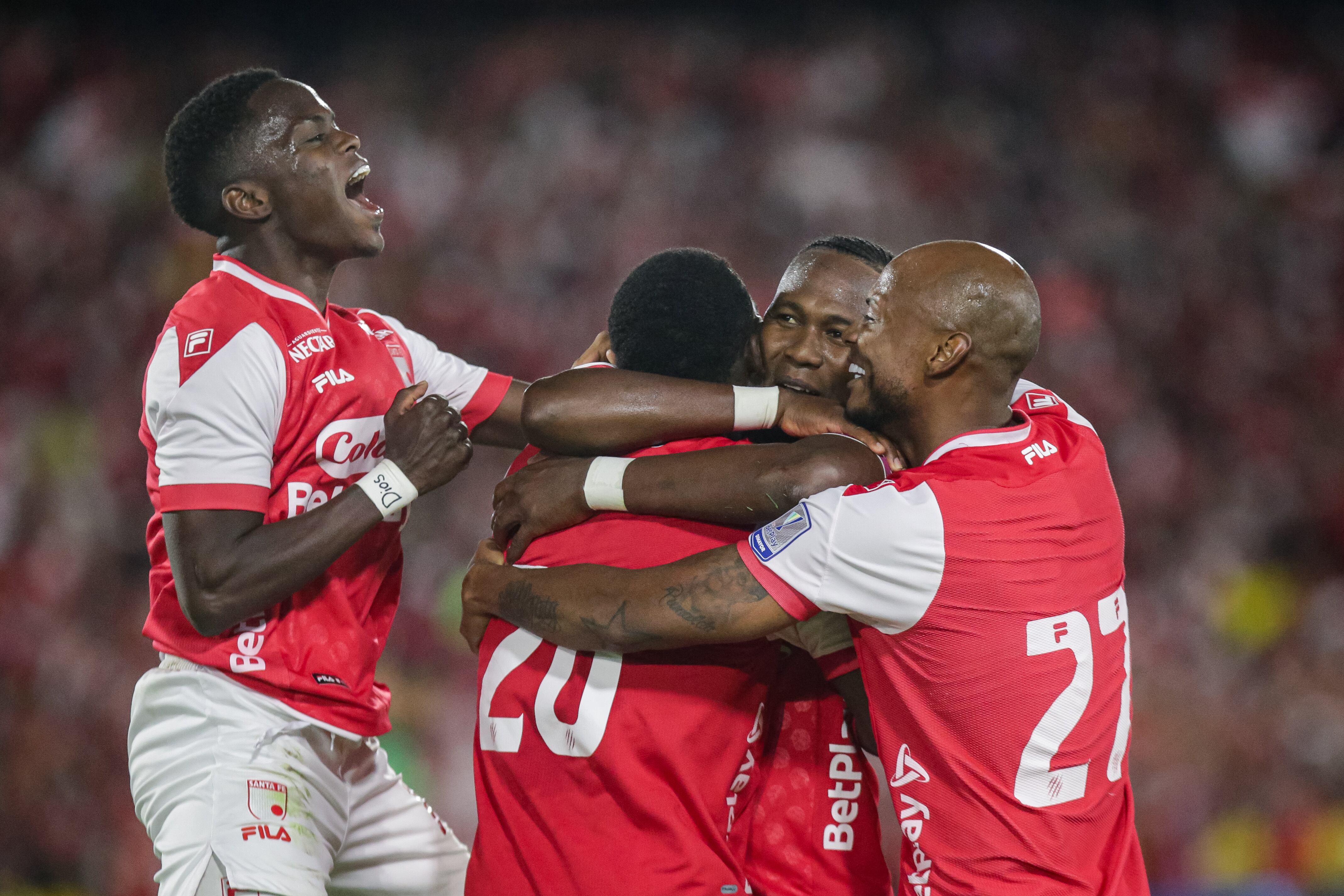 Bogotá. Mayo 26 de 2024. Independiente Santa Fe enfrenta a La Equidad, por encuentro válido de Cuadrangulares Liga BetPlay I 2024 de la fecha 5, en el estadio Nemesio Camacho El Campín. (Colprensa - Mariano Vimos)