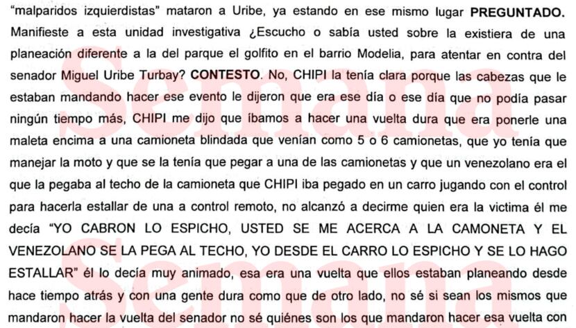 Cristian Camilo González, involucrado en el atentado a Miguel Uribe Turbay