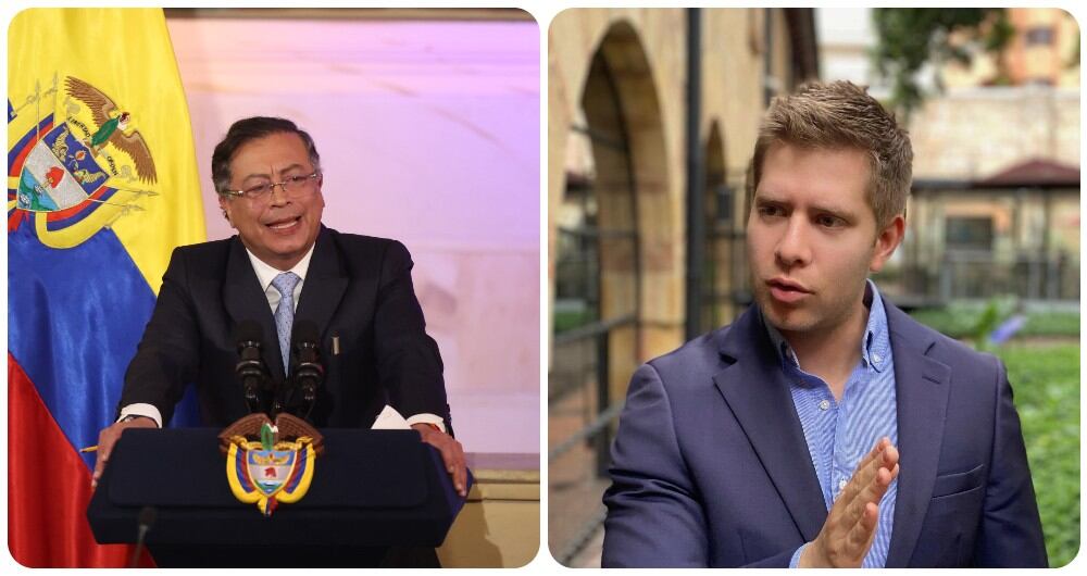 Gustavo Petro y Josias Fiesco, activista del Centro Democrático.