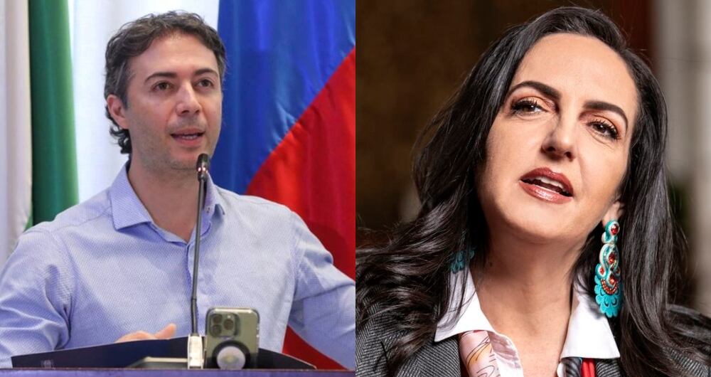 El alcalde Daniel Quintero y la senadora María Fernanda Cabal