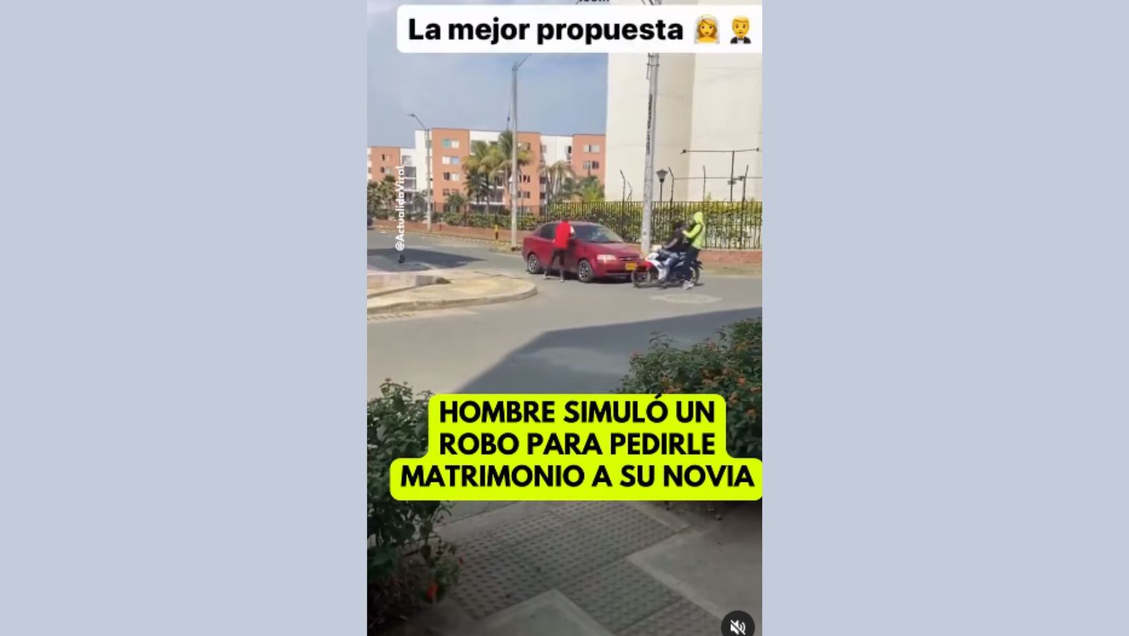 Insólita pedida de mano en Cali
Foto: Instagram @pulzo_col