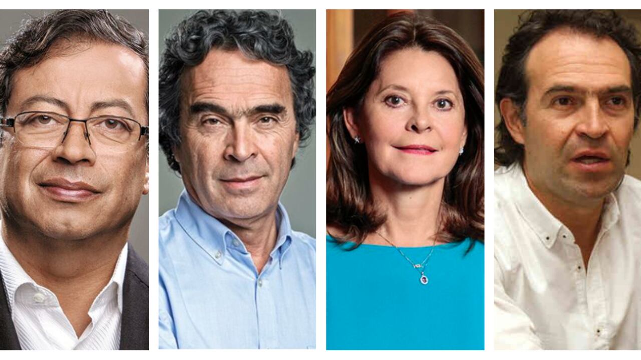Gustavo Petro, Sergio Fajardo, Marta Lucía Ramírez y Federico Gutiérrez.