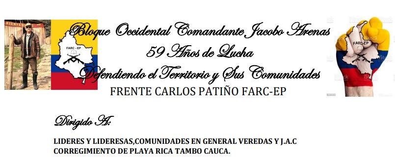 Disidencias de las Farc, de fiesta en el Tambo, Cauca