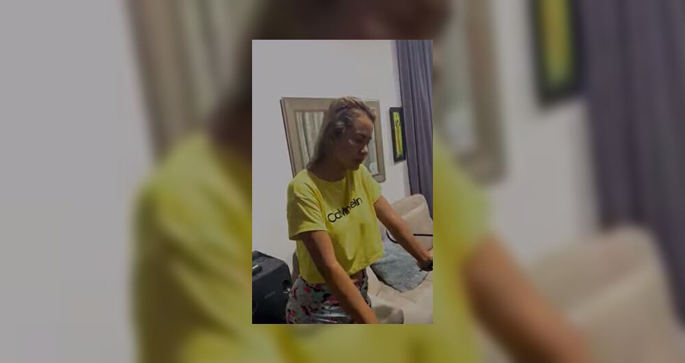 Iris Sared Moncaleano, mujer del video viral por supuesta infidelidad a su pareaja, un subintentende de la policía