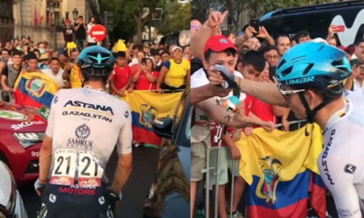 Miguel Ángel López, Vuelta a España 2022. Foto: Captura de pantalla Twitter Astana Qazaqstan Team (@AstanaQazTeam)