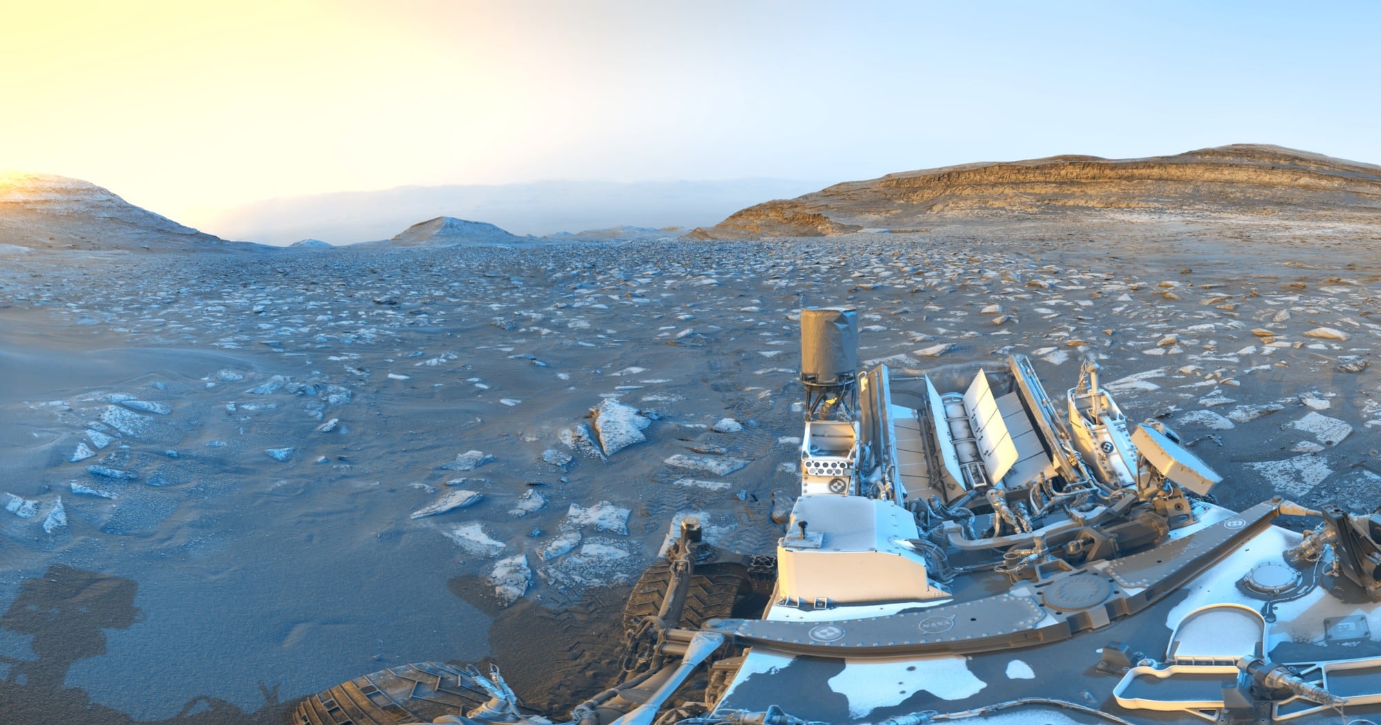 Dos panorámicas dieron forma a una “postal” de Marte, según la NASA.
